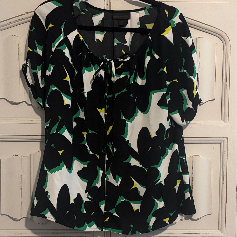 Worthington Black and Green Blouse